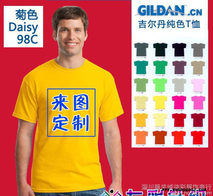 GILDAN7600吉尔丹  纯色棉T恤空白衫手绘T恤广告衫