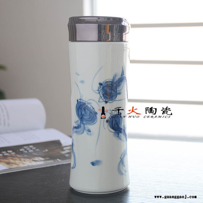 定做礼品保温杯 景德镇陶瓷保温杯厂 定制加字图4