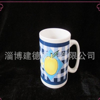 创意方格马克杯 咖啡杯 创意礼品杯 广告促销大容量陶瓷杯