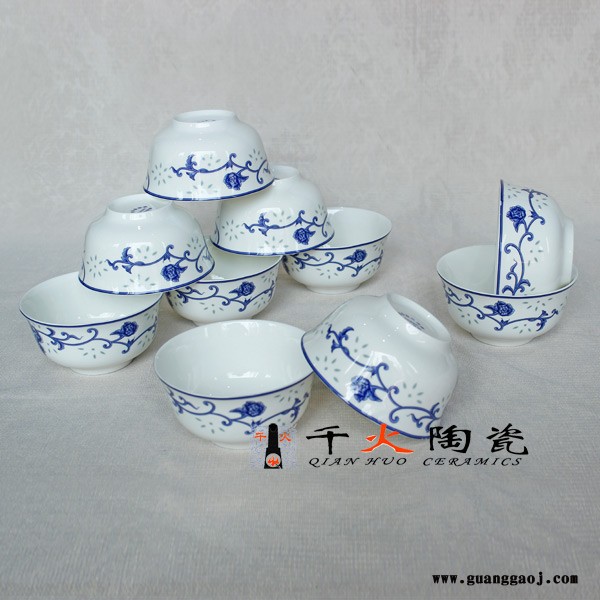 千火陶瓷 莲子牡丹套碗图1