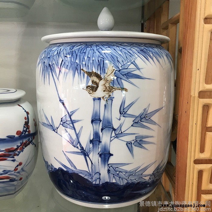 唐龙陶瓷  陶瓷青花盖罐 陶瓷礼品罐定制 供应陶瓷密封罐图2