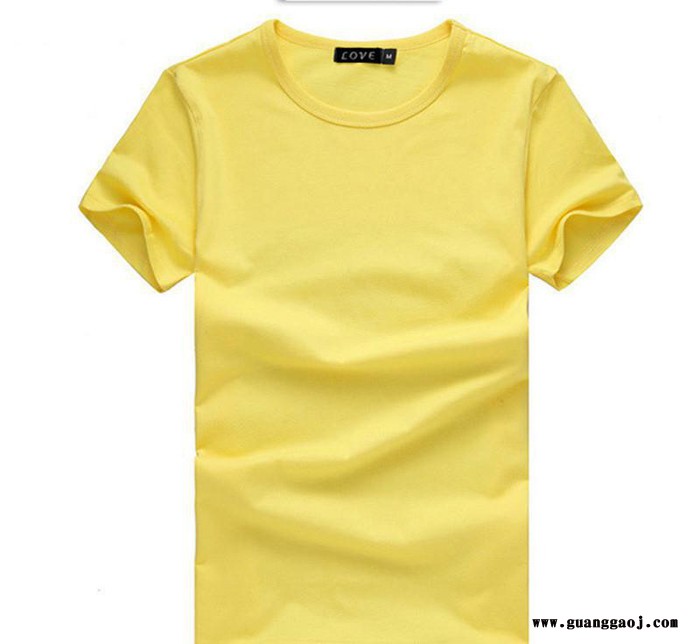 纯色纯棉男女文化衫DIY学生班服团体服工服定制 圆领半袖广告衫图3