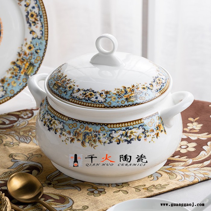 千火陶瓷 抗疫纪念品餐具定制 景德镇陶瓷餐具厂图3
