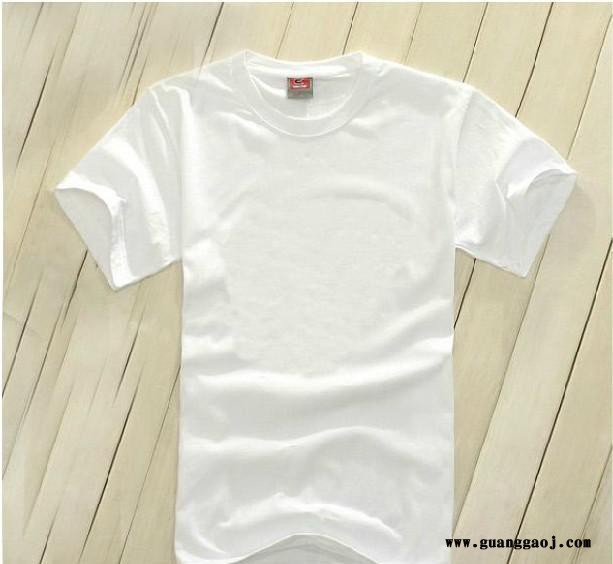全棉200克纯白色T恤 圆领短袖定做班服 定制文化衫圆领广告图3