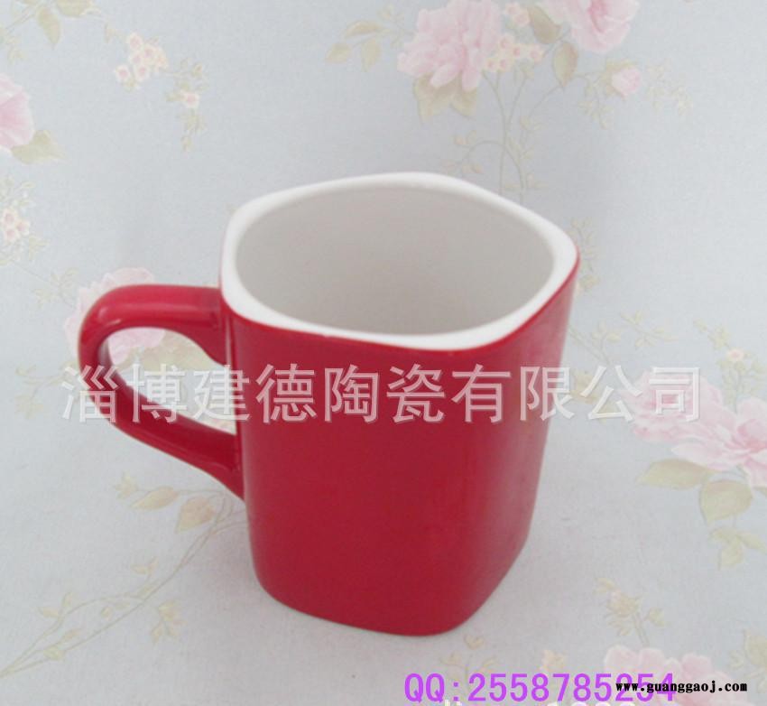 创意陶瓷杯子广告礼品雀巢方杯色釉马克杯促销赠品咖啡杯水杯定制