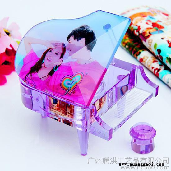 音乐盒水晶钢琴定制婚庆纪念礼品水晶钢琴带遥控水晶钢琴可加相片定做图1