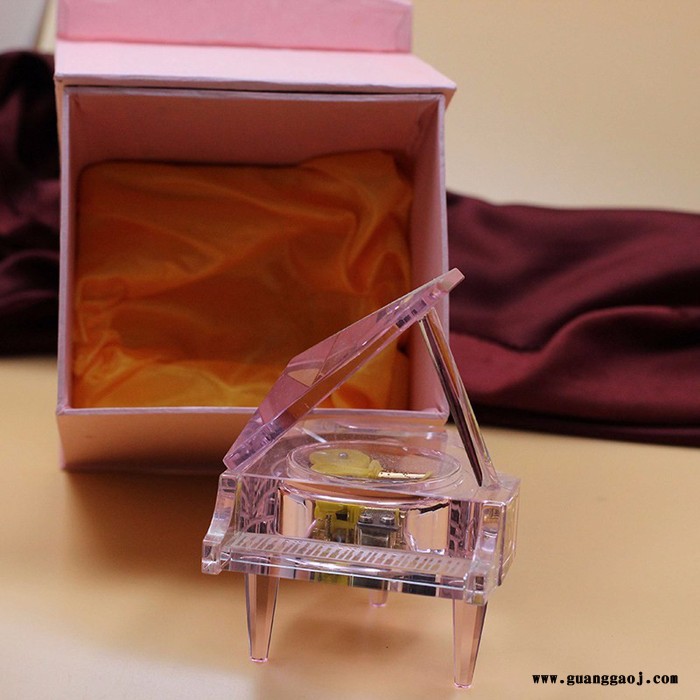 音乐盒水晶钢琴定制婚庆纪念礼品水晶钢琴带遥控水晶钢琴可加相片定做图5