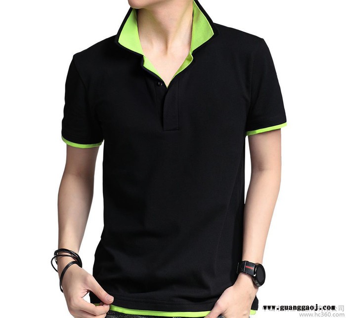 定做短袖polo衫 定制男女款工作服班服广告衫翻领T恤印绣log图3