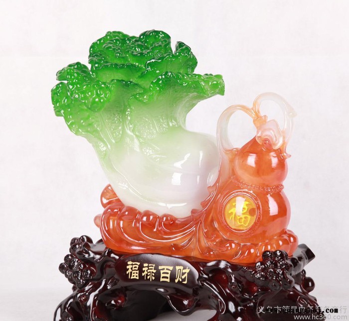 【直销】仿玉树脂工艺品摆件创意礼品家居饰品福禄百财图1