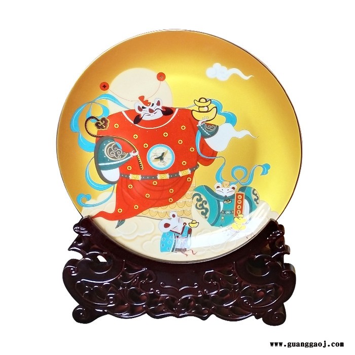 供应景德镇陶瓷纪念盘鼠年送礼纪念盘礼品纪念盘厂家定制加字加商标图5
