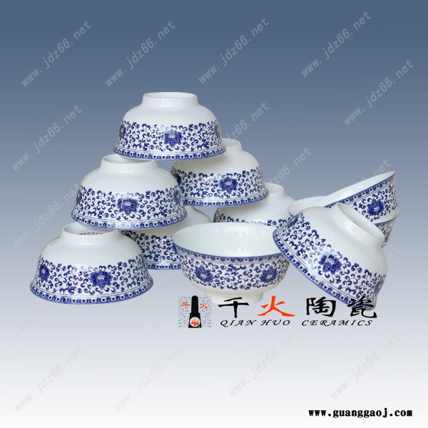 千火陶瓷 青花缠枝莲花碗定制图3
