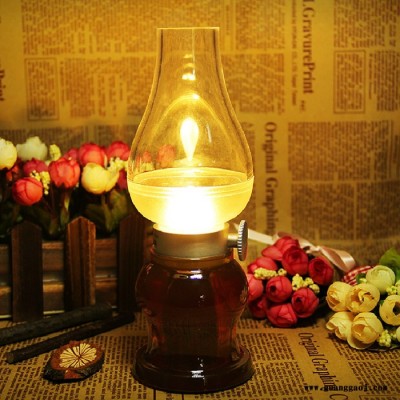 创意led礼品 LED吹控怀旧煤油灯 USB充电感应灯 便携