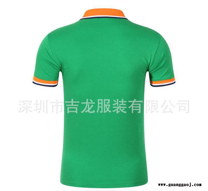 纯棉撞色间色翻领t恤衫定制广告衫班服厂服来图印花图3