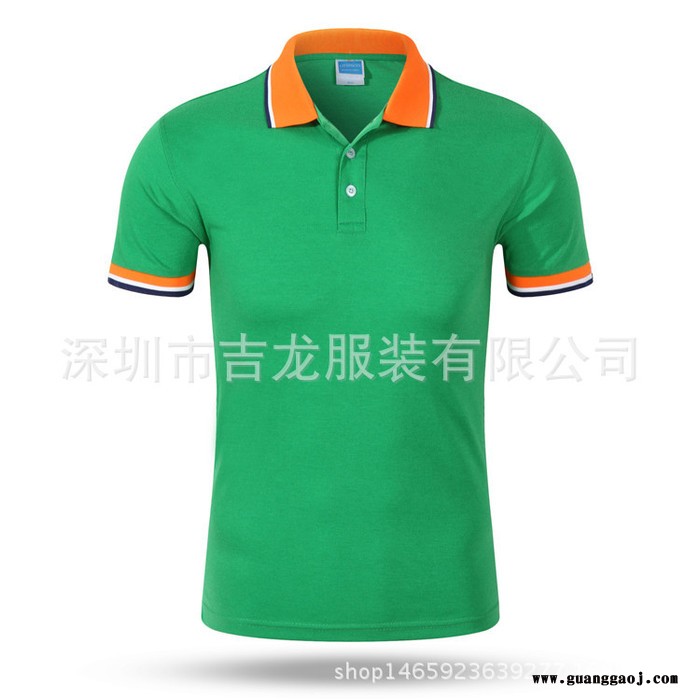 纯棉撞色间色翻领t恤衫定制广告衫班服厂服来图印花图2