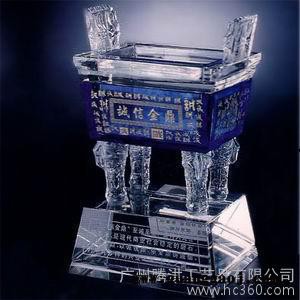 商会成立纪念品水晶诚信金鼎水晶办公摆件根基永固 事业鼎盛礼品厂家图4