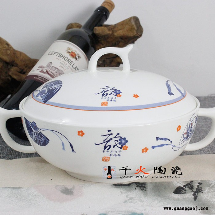 陶瓷青花瓷餐具生产厂家 景德镇青花玲珑餐具图1