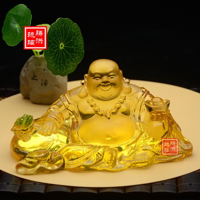 琉璃摆件礼品弥勒佛琉璃元宝大小号定制寺庙琉璃佛像观音像生产厂家图7