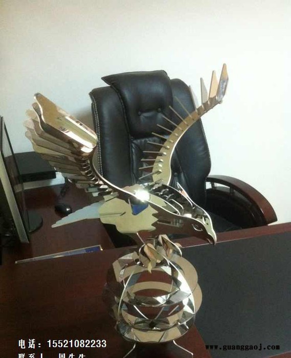 创意礼品,不锈钢工艺品,不锈钢工艺品 大展宏图 鹰 老鹰 不锈钢鹰图2