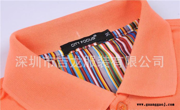 经典彩虹背翻领t恤衫定制广告衫班服厂服员工服来图印花图3