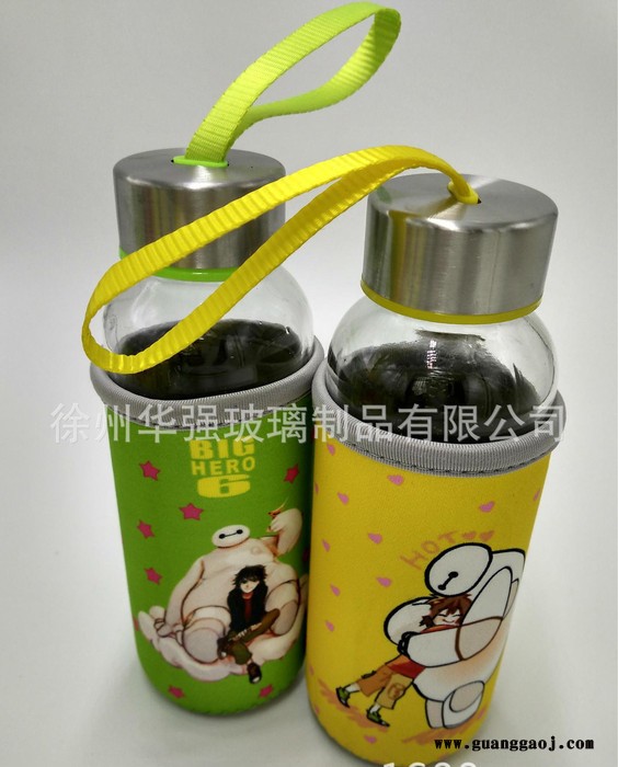 订购300毫升大白玻璃手提水杯 创意礼品  直销