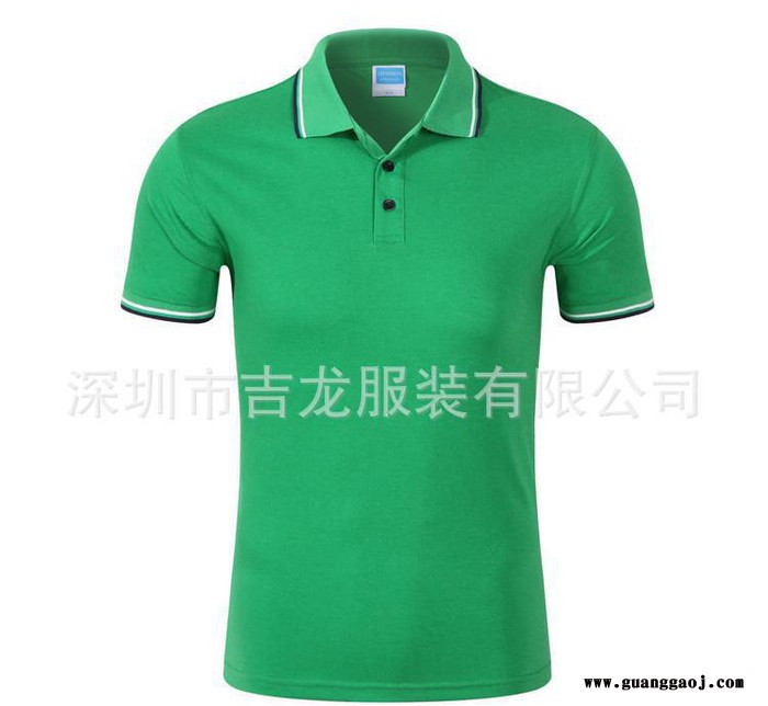 纯棉间色翻领t恤衫制作广告衫厂服班服商场服来图印花印花图3