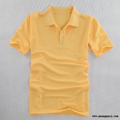 广州纯棉空白翻领短袖文化衫广告衫学生班服t恤来图定制外贸服订做