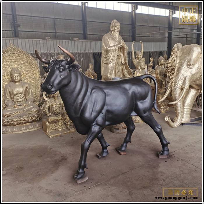 中正铜雕 纯铜牛雕塑创意工艺品园林景观颐和园铜牛雕铸造销售金牛迎春雕塑图6