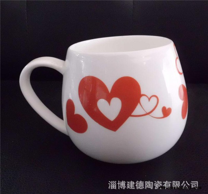 定制马克杯创意心形图案咖啡杯陶瓷杯LOGO定制节日礼品外贸陶瓷杯图3