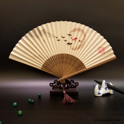 义和 广告扇子定做礼品扇子日式和风折扇定做女士扇子折叠纸扇定制纸扇企业广告订制