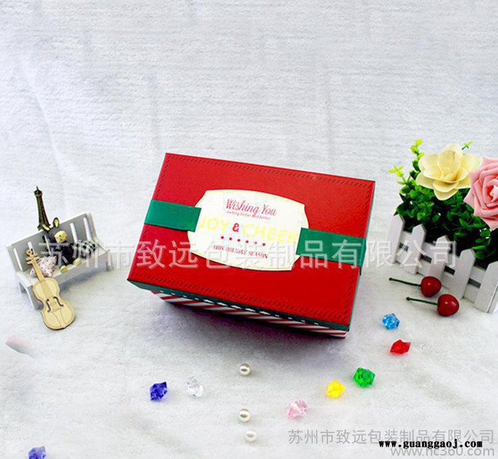 致远 现货充满圣诞气息礼品盒 创意礼盒 经典简约条纹可定制图3