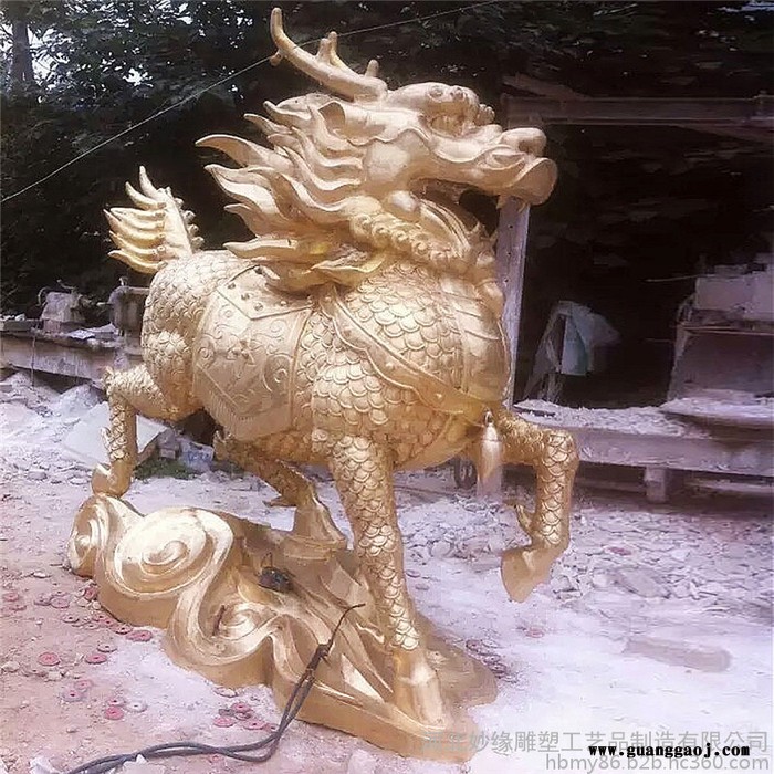 大号型纯铜麒麟  安宅铜麒麟雕塑 仿真动物工艺摆件 全铜福麒麟礼品 铜麒麟价格 妙缘铜雕定制图3