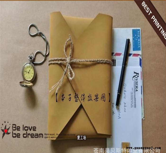 创意礼品批发 专业生产制造爱工场牛皮复古创意手工记事活页本子