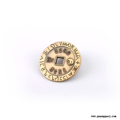 定制古代铜钱 电镀金色文武通宝寺庙道观古钱币 周年礼品古钱币定做铜币