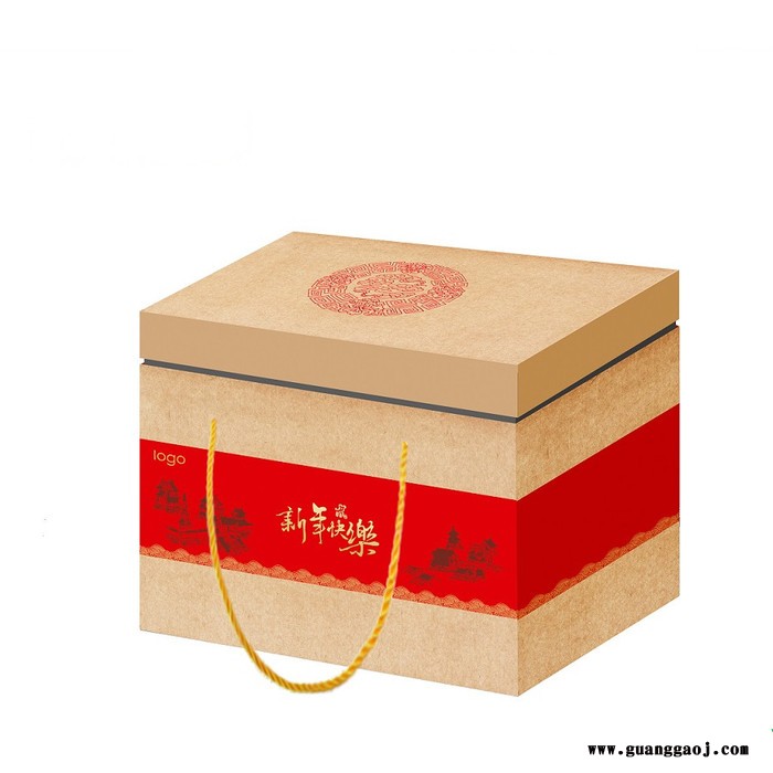 【盒艺包装】安徽新年礼品盒定制生产厂家,年货包装盒,手提瓦楞包装盒定做图2