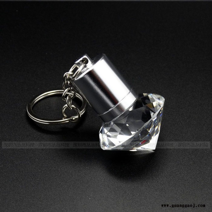 丛王 水晶U盘 发光水晶金属u盘 透明钻石水晶U盘 定制**水晶u盘内雕立体logo图8