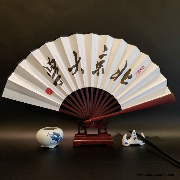 义和10寸头青竹绢扇定做宣纸扇定制礼品扇广告折扇定做扇厂家订制生产图7