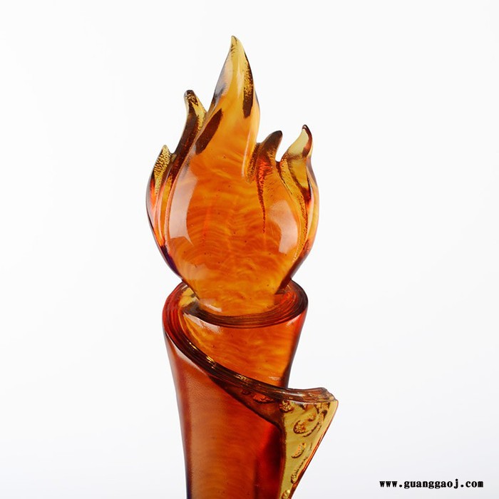 火炬琉璃奖杯 蜡烛琉璃奖杯 教师奖杯 奉献奖杯 广州奖杯订制厂家 精兴工艺品图2