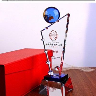 上海水晶奖杯制作，员工教师学生表彰奖杯订做