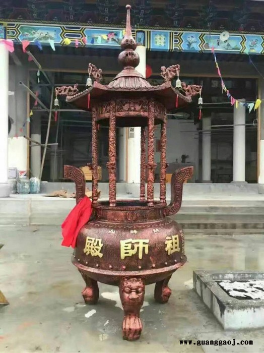 大型铜雕厂家加工定制铸铜雕塑 【铜香炉 塔炉铜牛华尔街牛摆件 金属工艺品办公室家居摆设礼品】圆形方形铜香炉定做图1