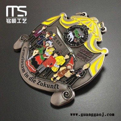 铭顺工艺专业开模定做运动会金属烤漆创意奖牌 马拉松完赛奖牌迷你跑奖牌图2