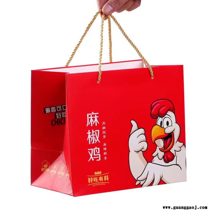 熏鸡礼品袋定做 烤鸡纸袋 童子鸡包装袋 盐焗鸡手提袋 烧鸡袋子 扒鸡袋 卤肉熟食包装手提袋定制图5