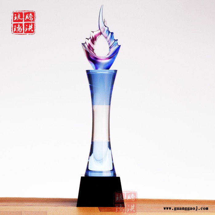 烧制琉璃奖杯龙柱奖杯公司年会颁奖奖杯年度忠诚员工奖杯技术创新奖杯图7
