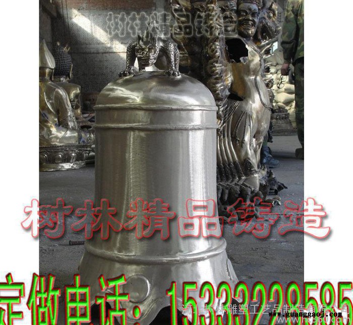 包邮定制铸铁铜钟警钟长鸣 道教铜钟青铜鼎摆件 四方财源纯铜香炉鼎 办公桌工艺仿古青铜器开业礼品 庵堂铜钟 宫殿铜钟图3