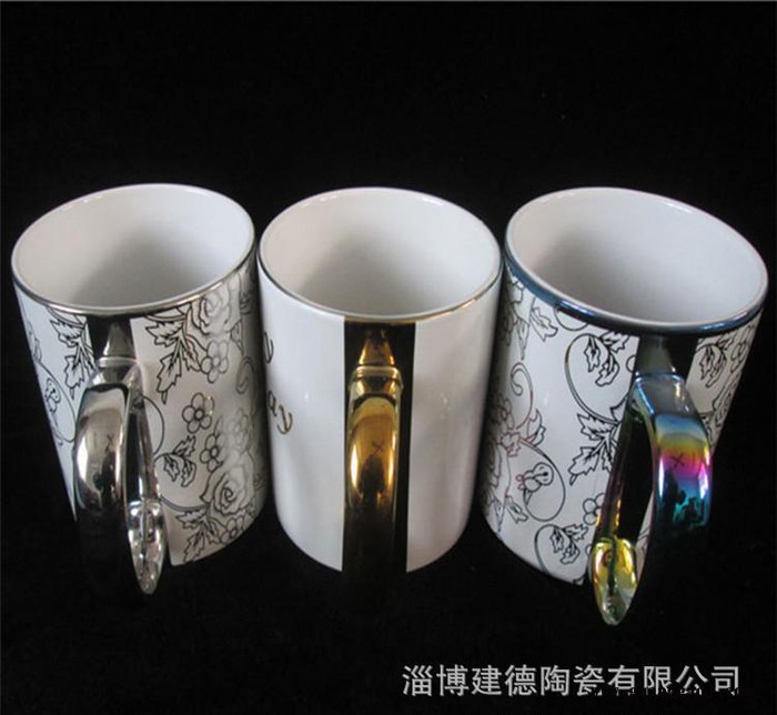 定制节日礼品创意马克杯镀金镀银直身杯陶瓷咖啡杯时尚茶水杯图3