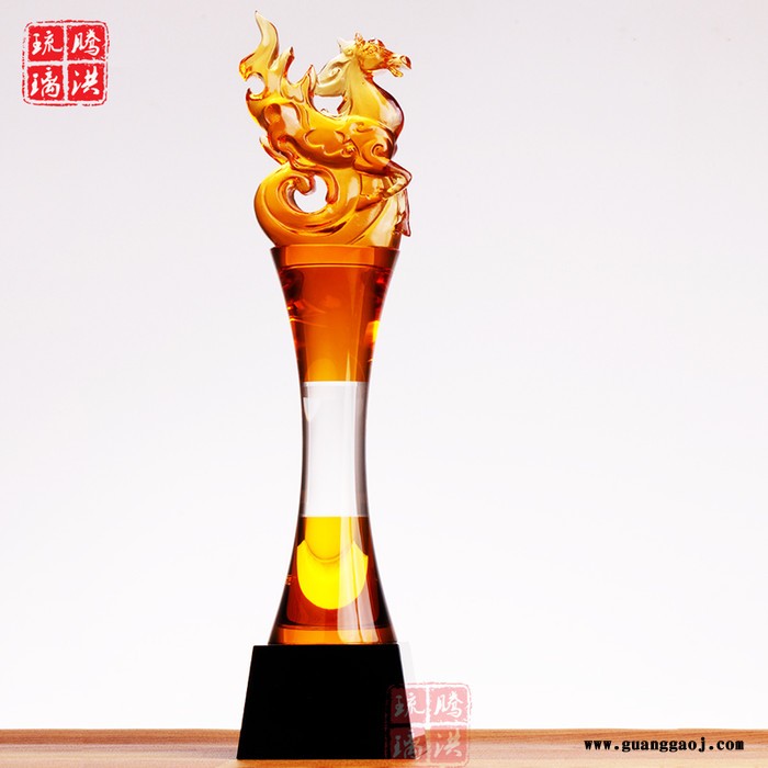 内蒙古琉璃创新奖杯麦穗丰收奖杯风采琉璃奖杯奉献奖杯年会奖杯制作图4