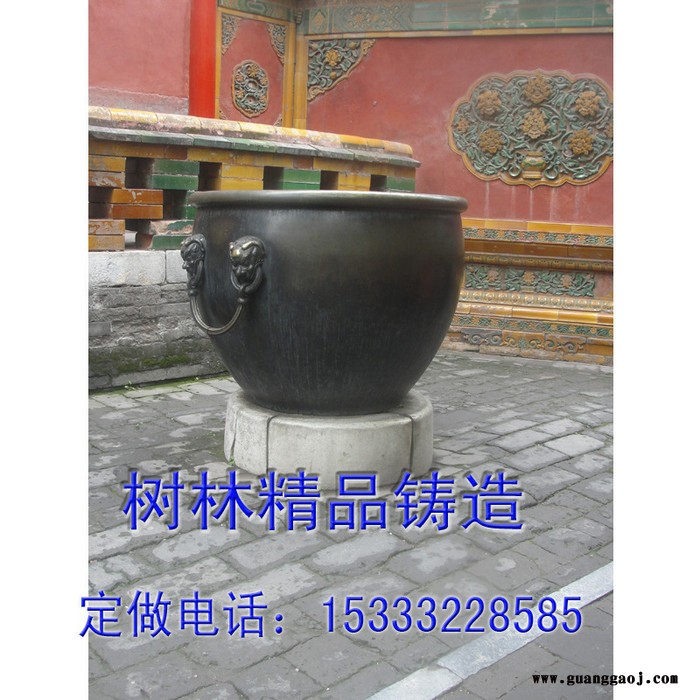 特价开光狮首缸锡精铜故宫仿古纯铜水缸 故宫铜缸 鱼缸 招财风水太平缸铜雕仿古大水缸定制纯铜风水摆件仿古纯铜工艺品礼品铁图3