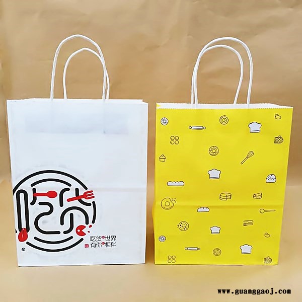 定制牛皮纸外卖打包袋 烘焙外卖袋 礼品打包袋 奶茶手提袋 食品包装袋图4