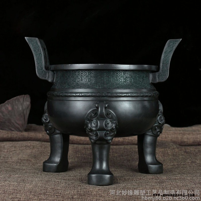 铸铜仿古宝鼎 铜鼎盛千秋办公室开业礼品 黄铜家用三足鼎 铸鼎厂家 铜鼎价格 妙缘铜雕定制图8
