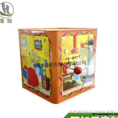 新品UV印刷音乐盒 马口铁方形玩具铁盒 创意礼品盒 加工定制