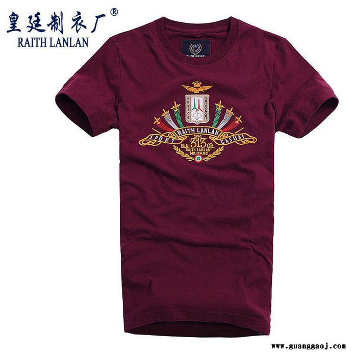 供应夏装时尚欧美绣花全棉男式短袖T恤 圆领文化衫广告衫定做 T恤生产厂家图2